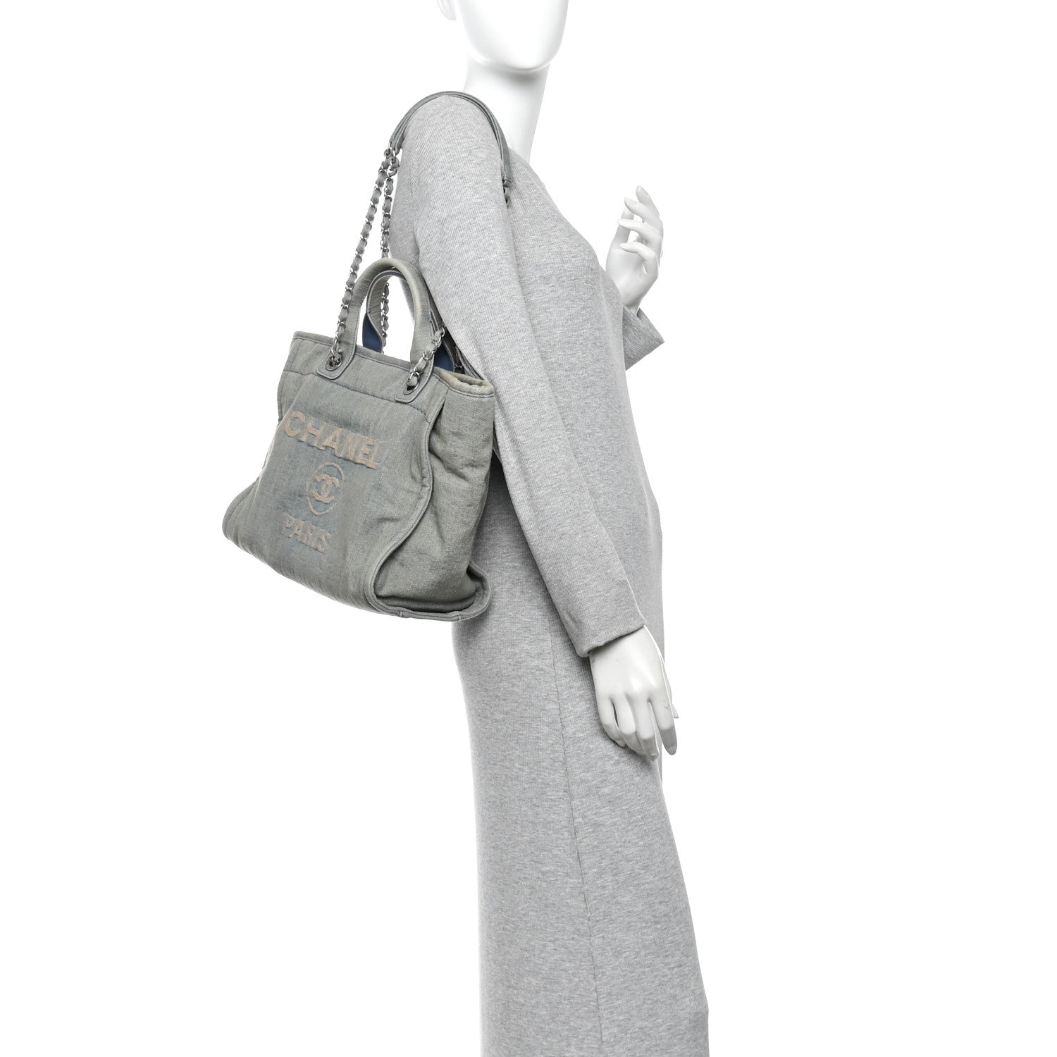 Chanel Denim Small Deauville Tote Light Blue 2 of 11