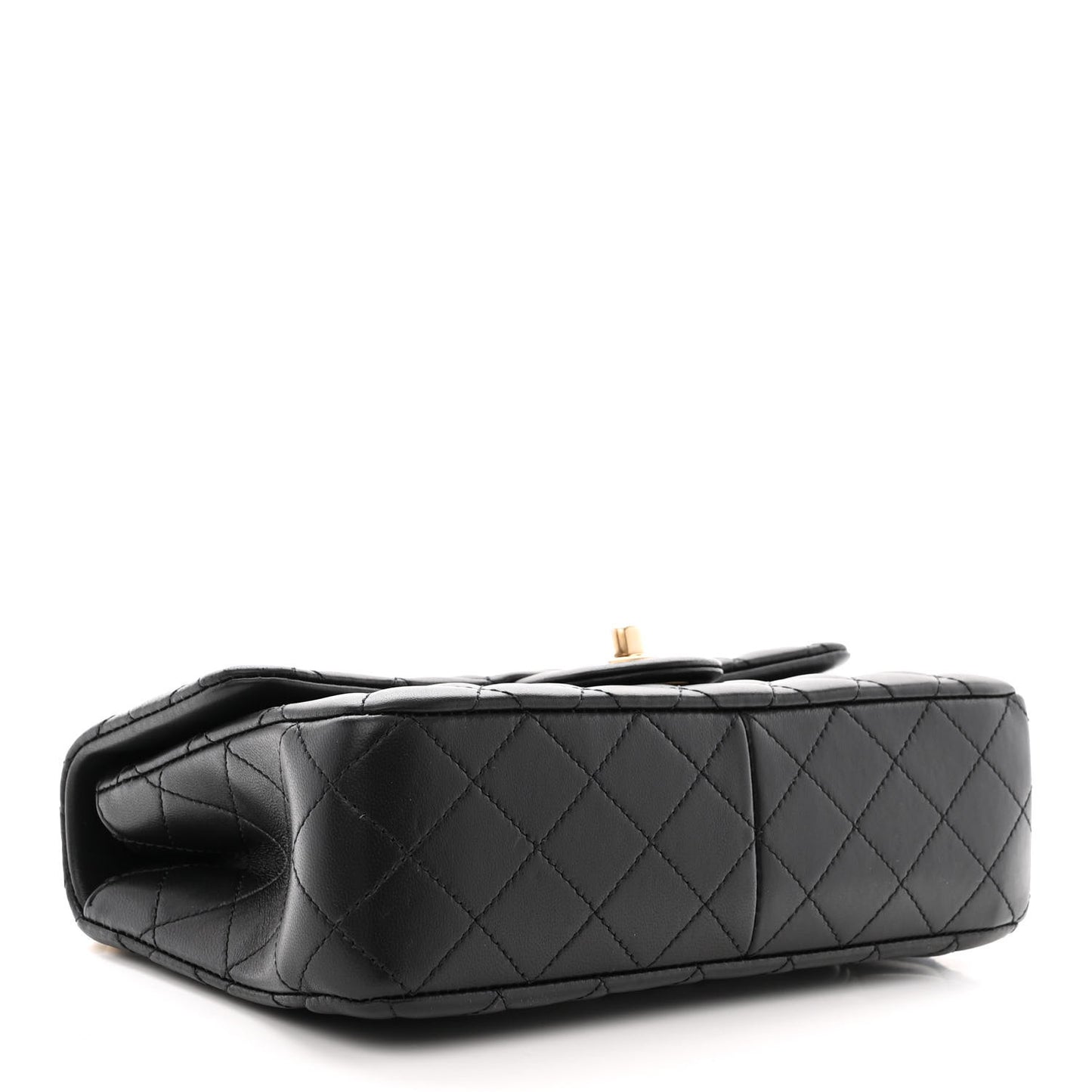 Lambskin Quilted Small Sweet Camellia Flap Black