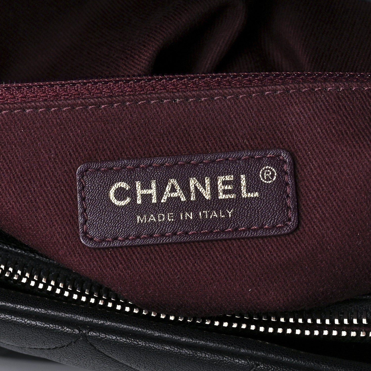 Chanel Shiny Sheepskin Quilted Large Trapezio Flap Black 6 of 12