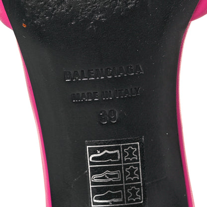 Balenciaga Soft Nappa Square Knife Bow Mule Sandals 39 Magenta Pink 6 of 10