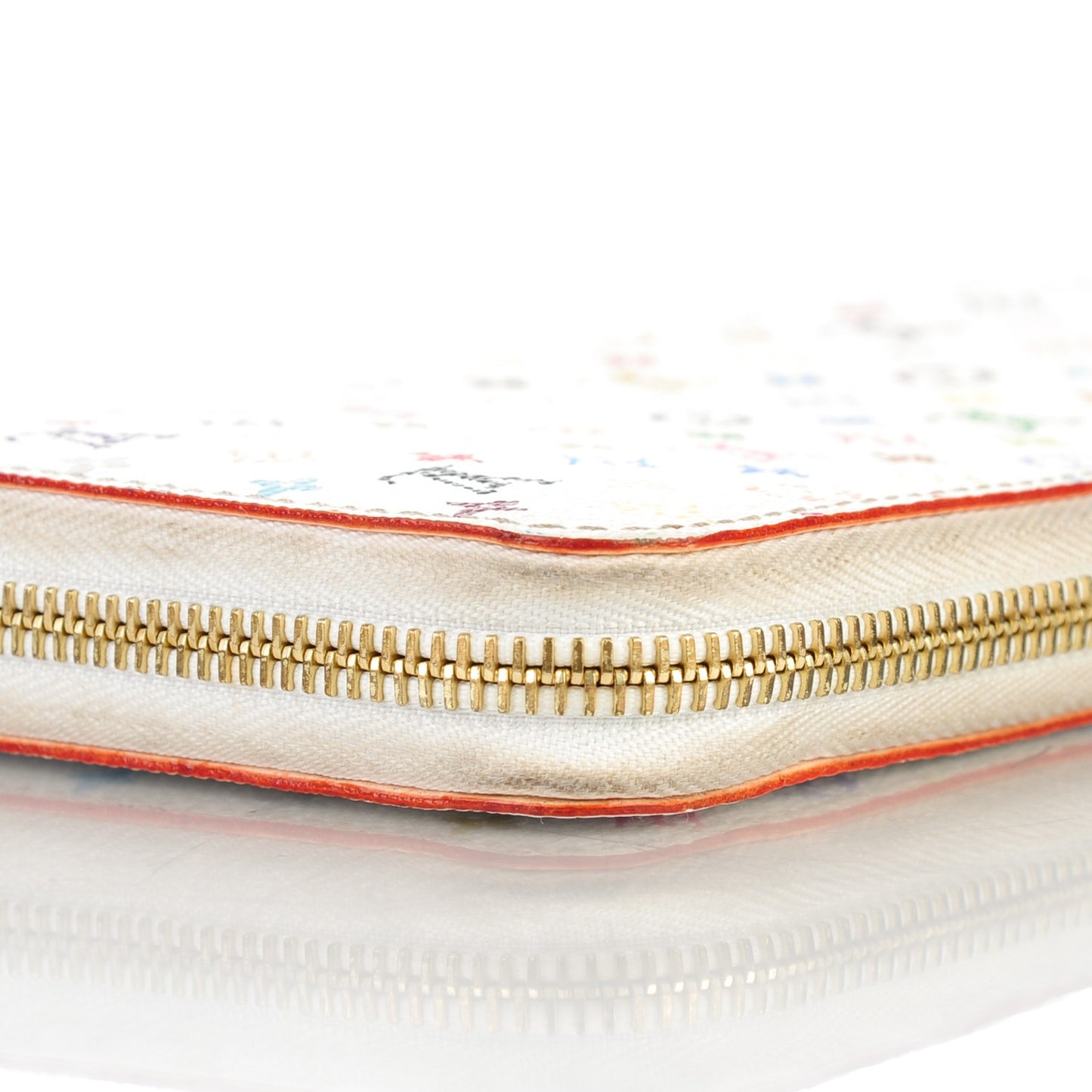 Monogram Multicolor Zippy Wallet White Orange