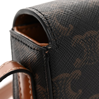 Celine Canvas Calfskin Triomphe Shoulder Bag Tan 12 of 13