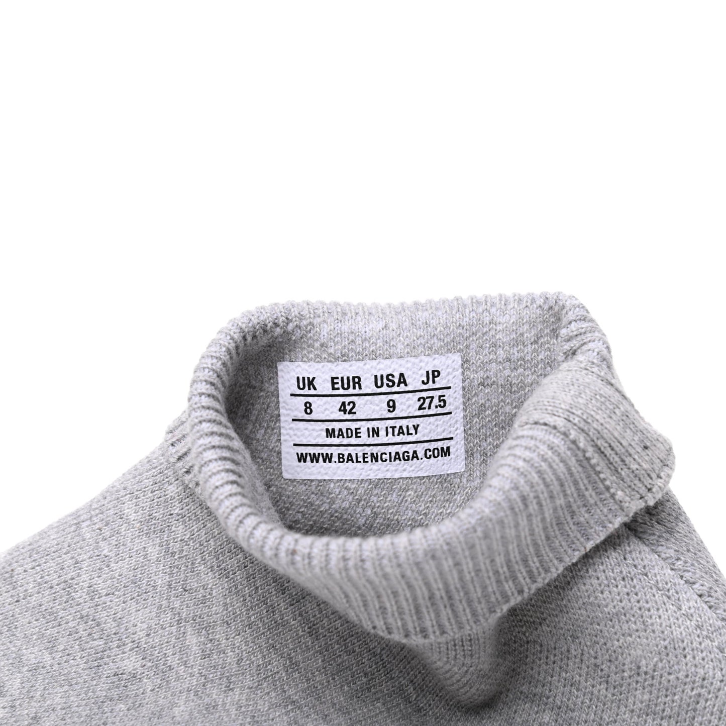 Sweatshirt Knit Bi-Color Sole Mens Speed Sneakers 42 Grey White Black
