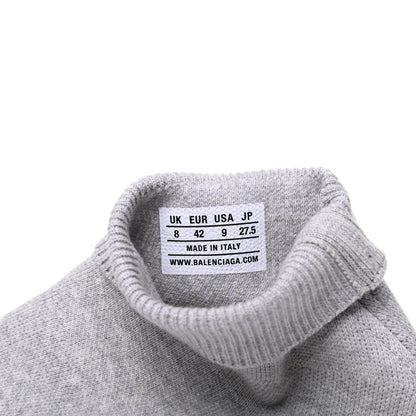 Balenciaga Sweatshirt Knit Bi-Color Sole Mens Speed Sneakers 42 Grey White Black 8 of 11