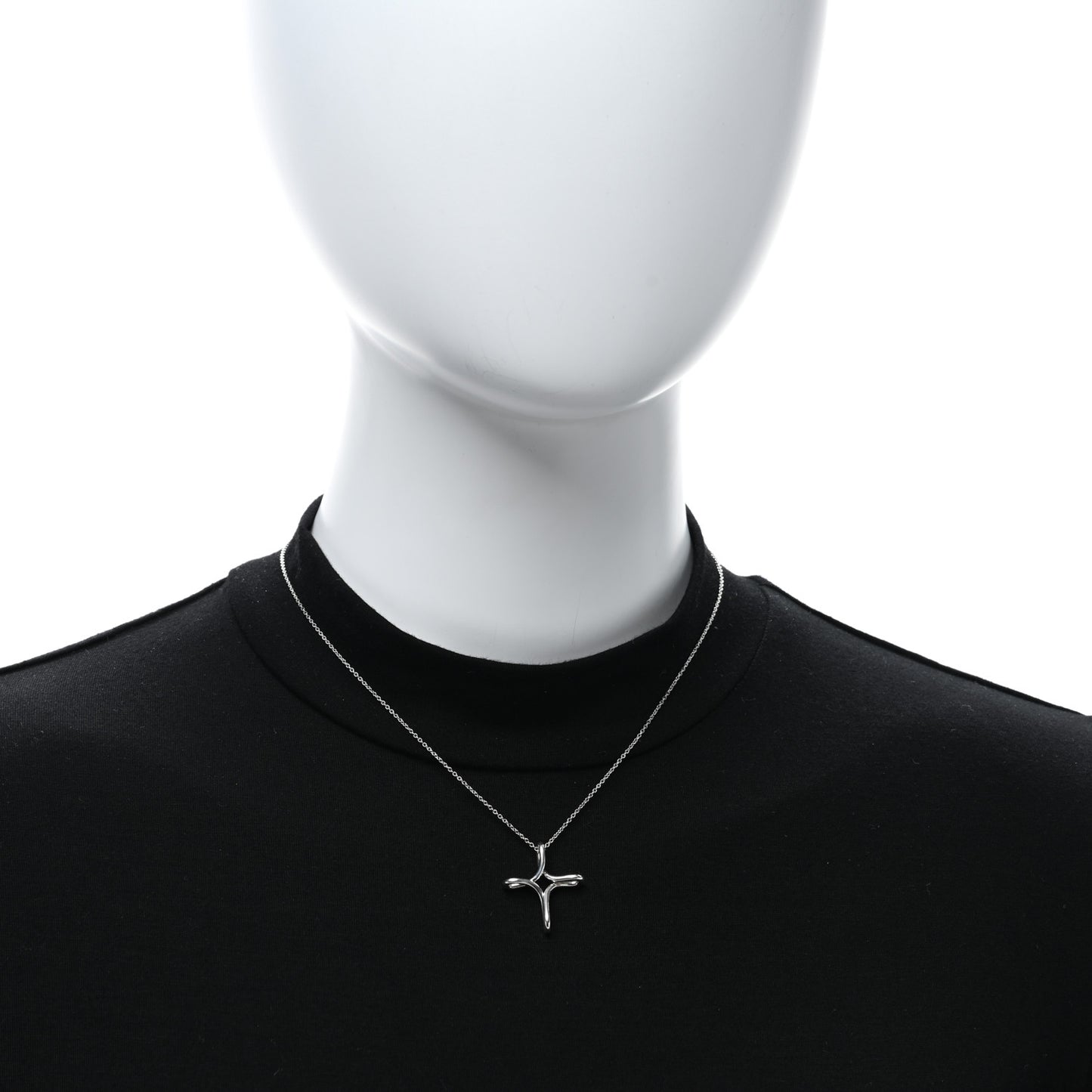Sterling Silver Elsa Peretti Infinity Cross Pendant Necklace