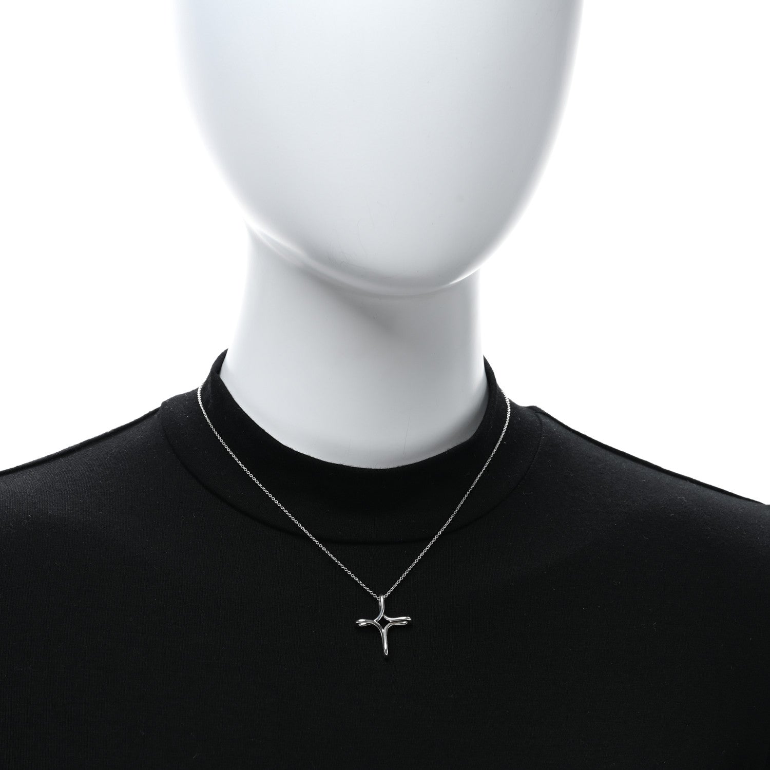 Tiffany Sterling Silver Elsa Peretti Infinity Cross Pendant Necklace 3 of 4