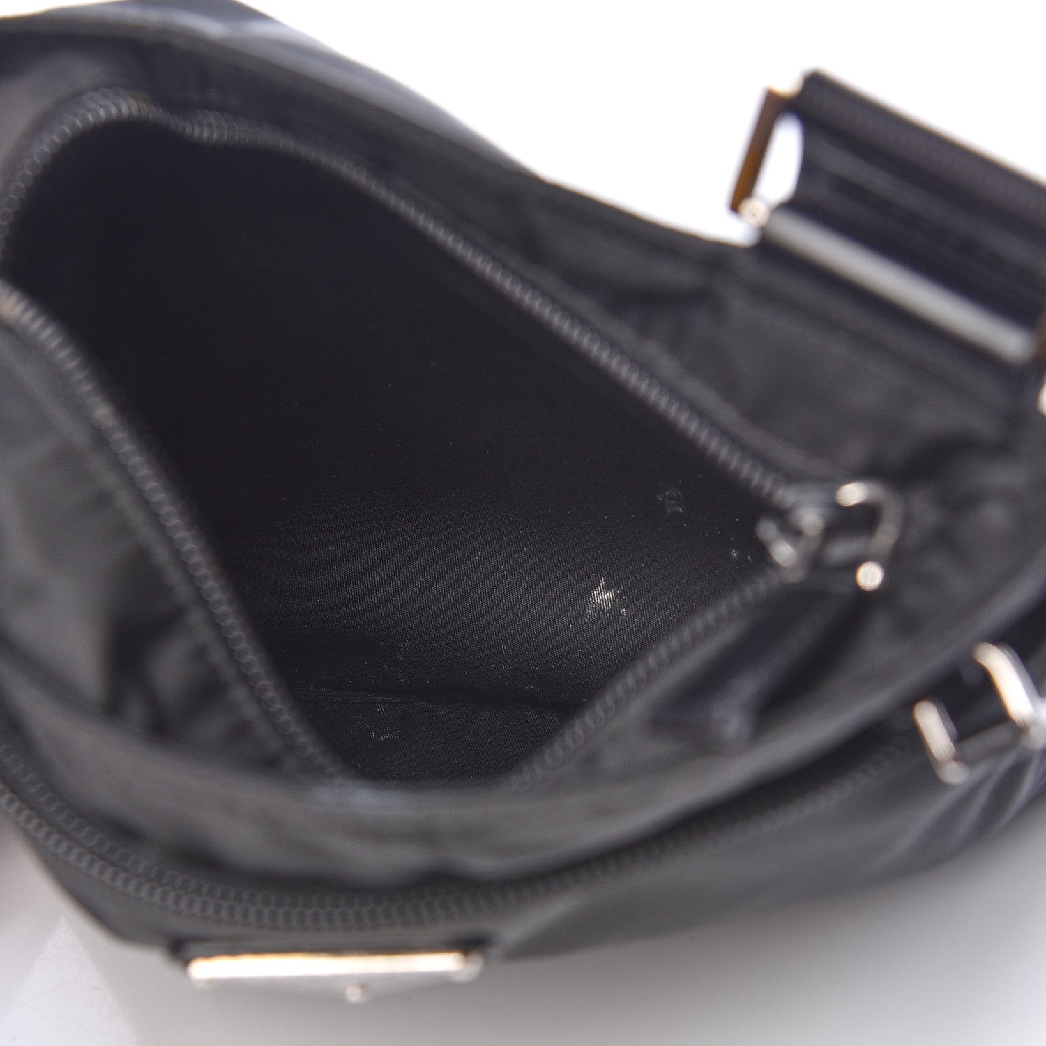 Prada Nylon Small Flat Messenger Bag Black 5 of 11