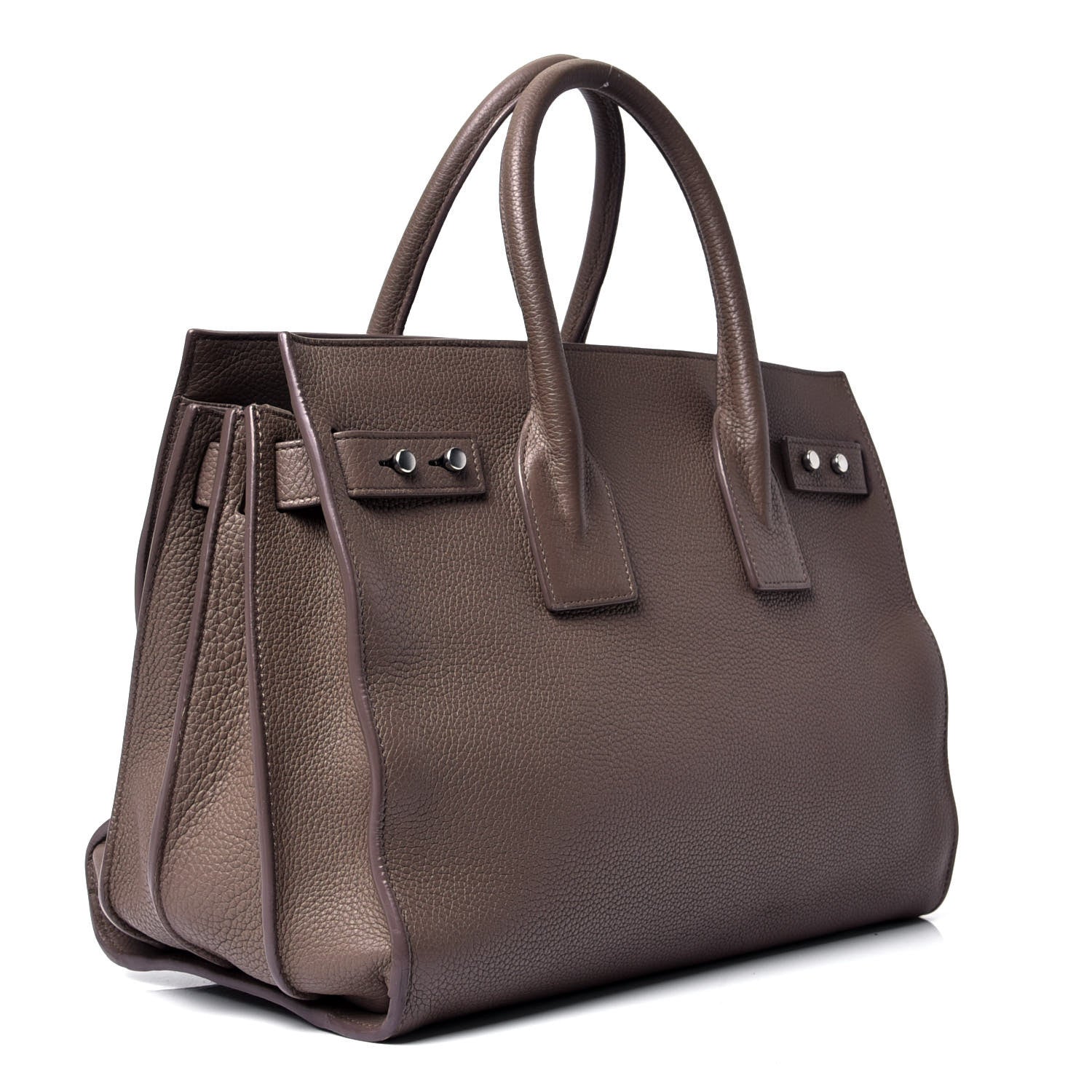 Saint Laurent Grained Calfskin Small Supple Sac de Jour Brown 2 of 5