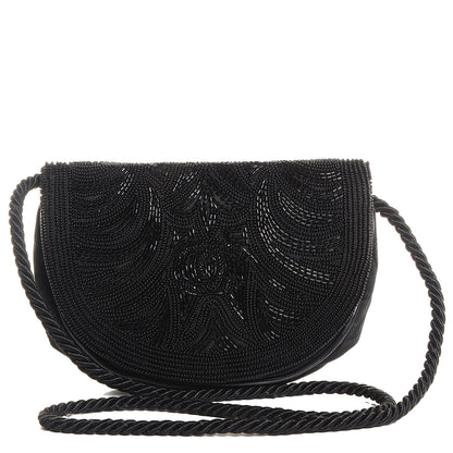 Chanel Satin Beaded Evening Bag Black 1 of 9