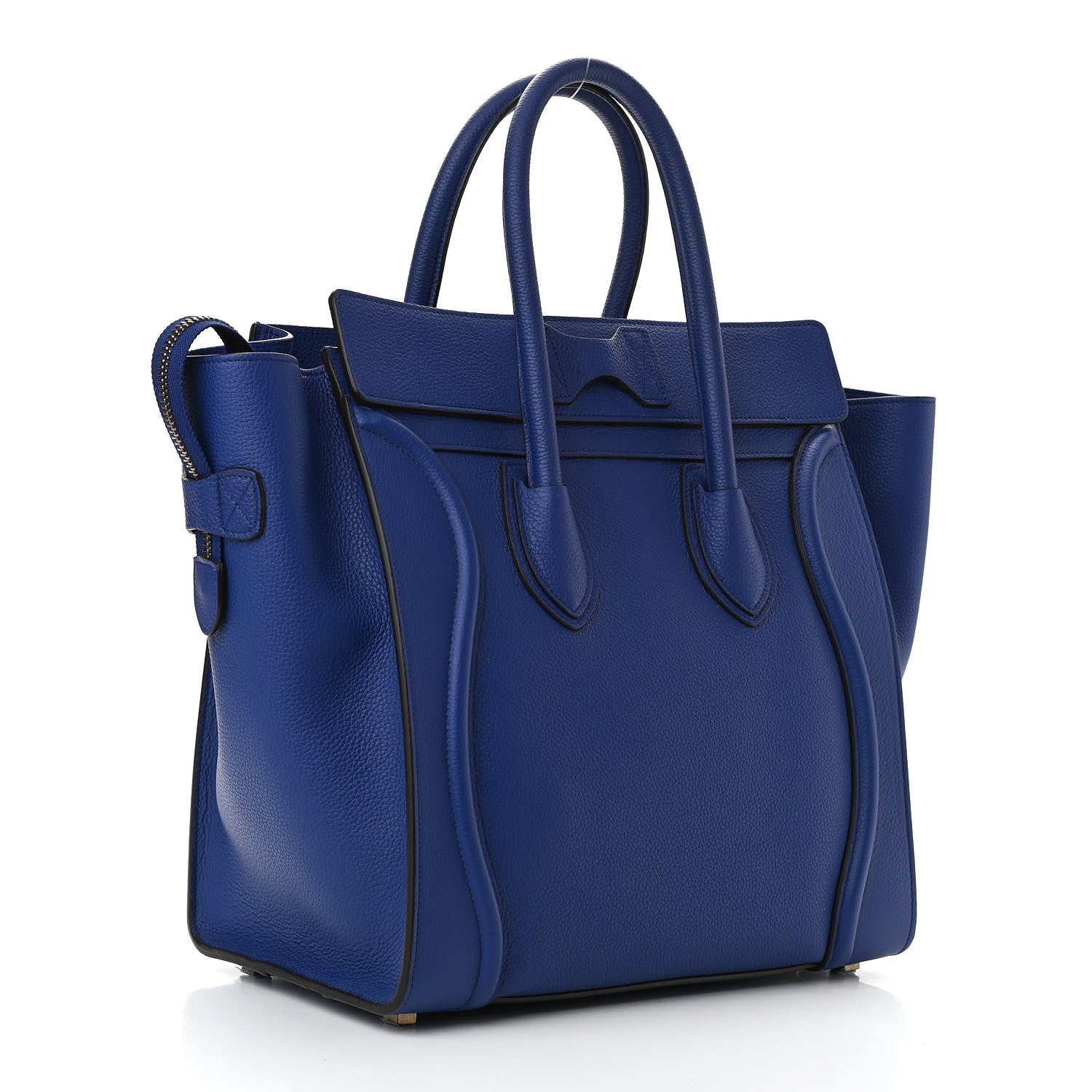 Celine Drummed Calfskin Mini Luggage Indigo 2 of 8