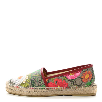 Gucci GG Supreme Monogram Tian Womens Espadrilles 38.5 Beige Multicolor Red 1 of 10