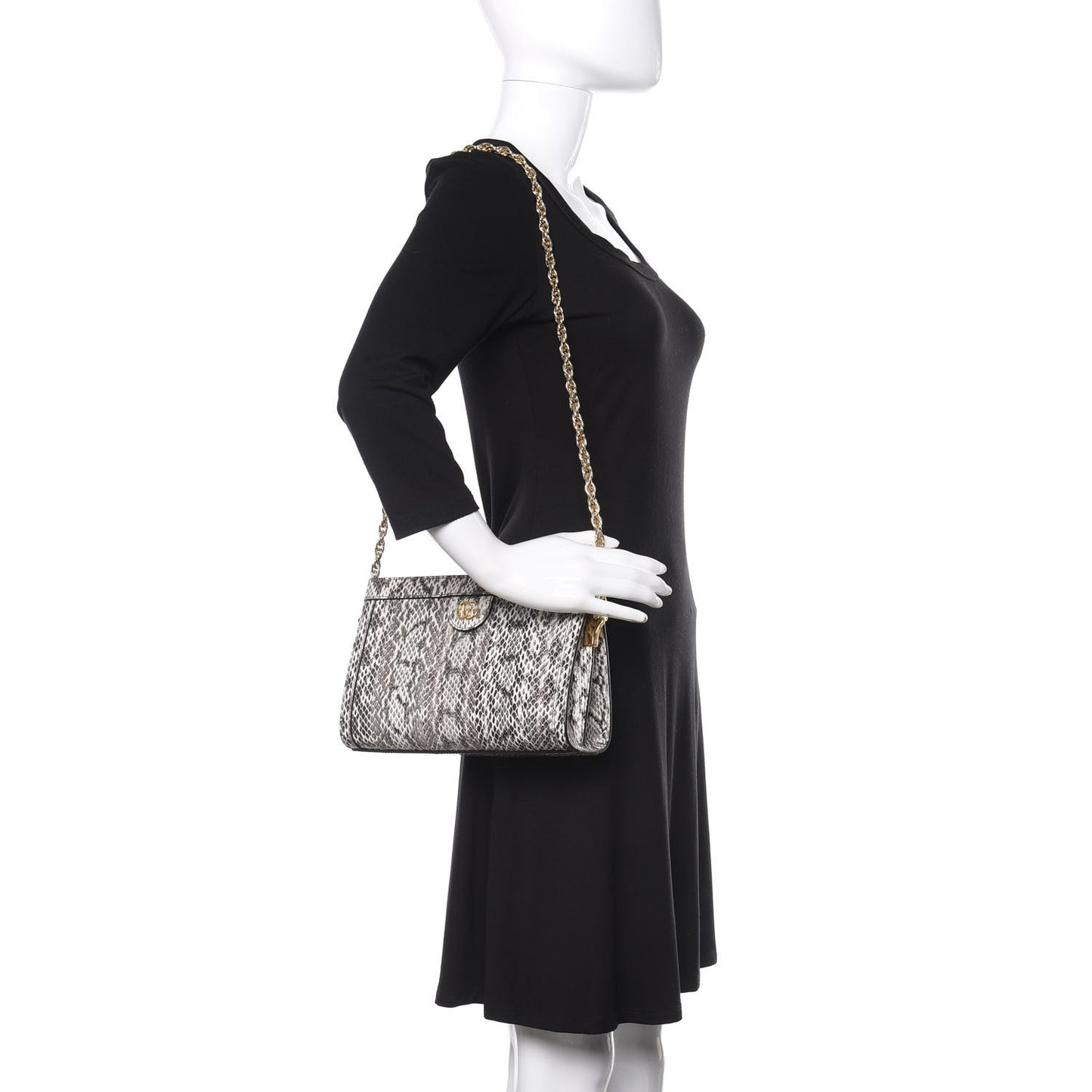 Snakeskin GG Small Ophidia Chain Shoulder Bag Roccia