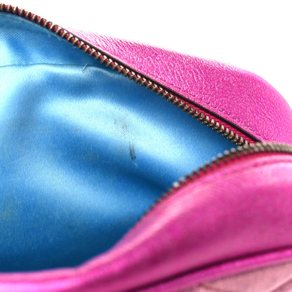 Gucci Laminated Nappa Matelasse Small GG Marmont Chain Shoulder Bag Fuxia Rosso Rosa 10 of 10
