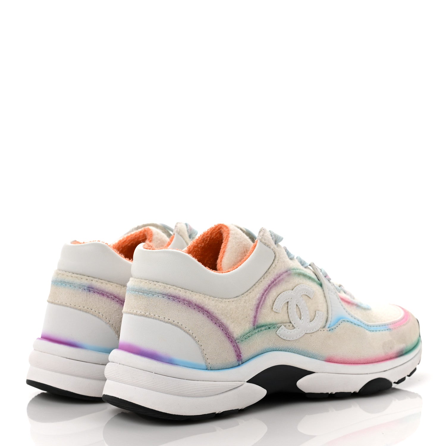 Chanel Wool Suede Calfskin CC Sneakers 36 Multicolor 4 of 8