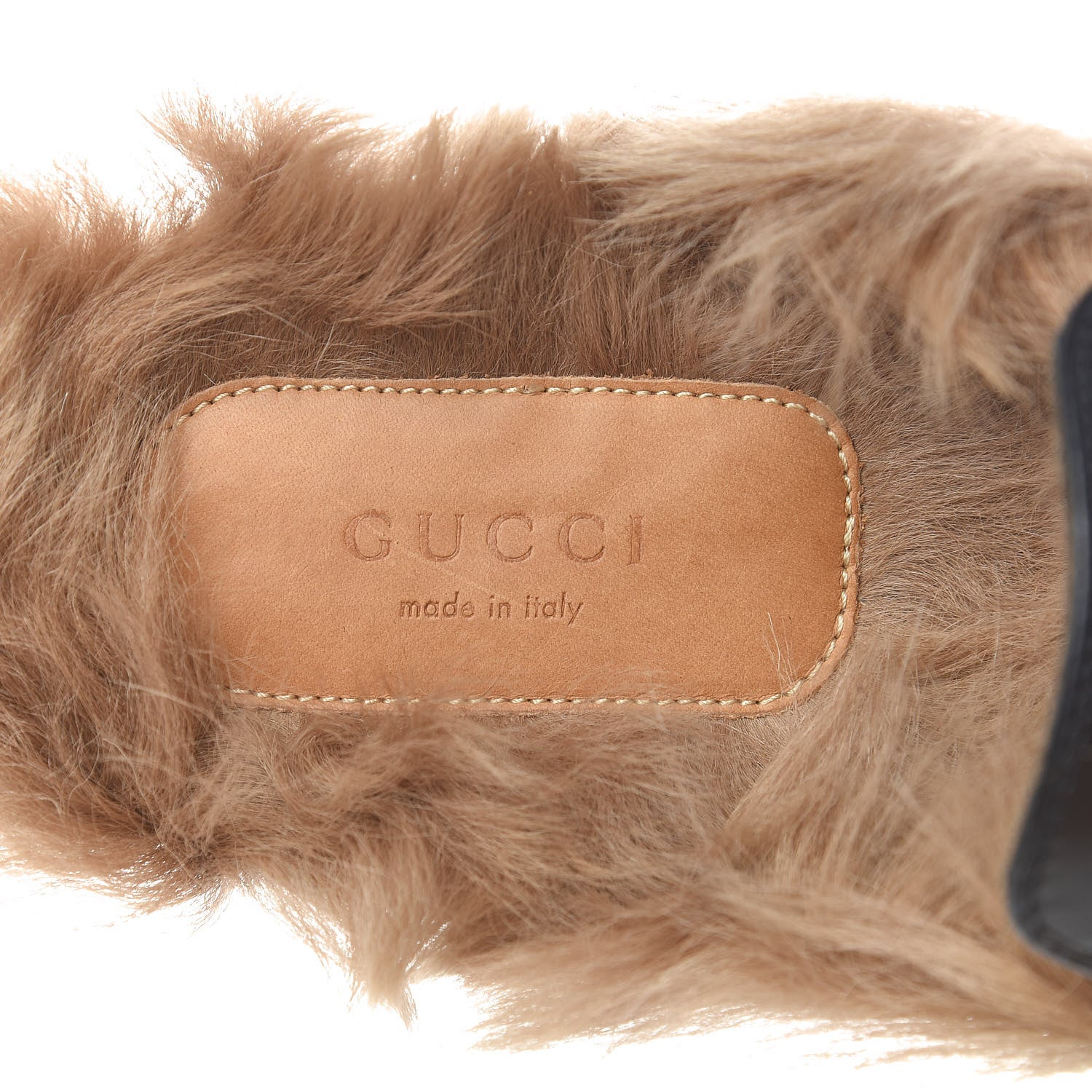 Gucci Calfskin Lambswool Tiger Embroidered Womens Princetown Slippers 38 Black 8 of 9
