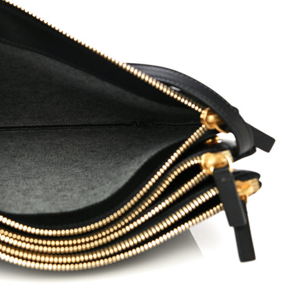Celine Lambskin Large Trio Crossbody Bag Black 10 of 15