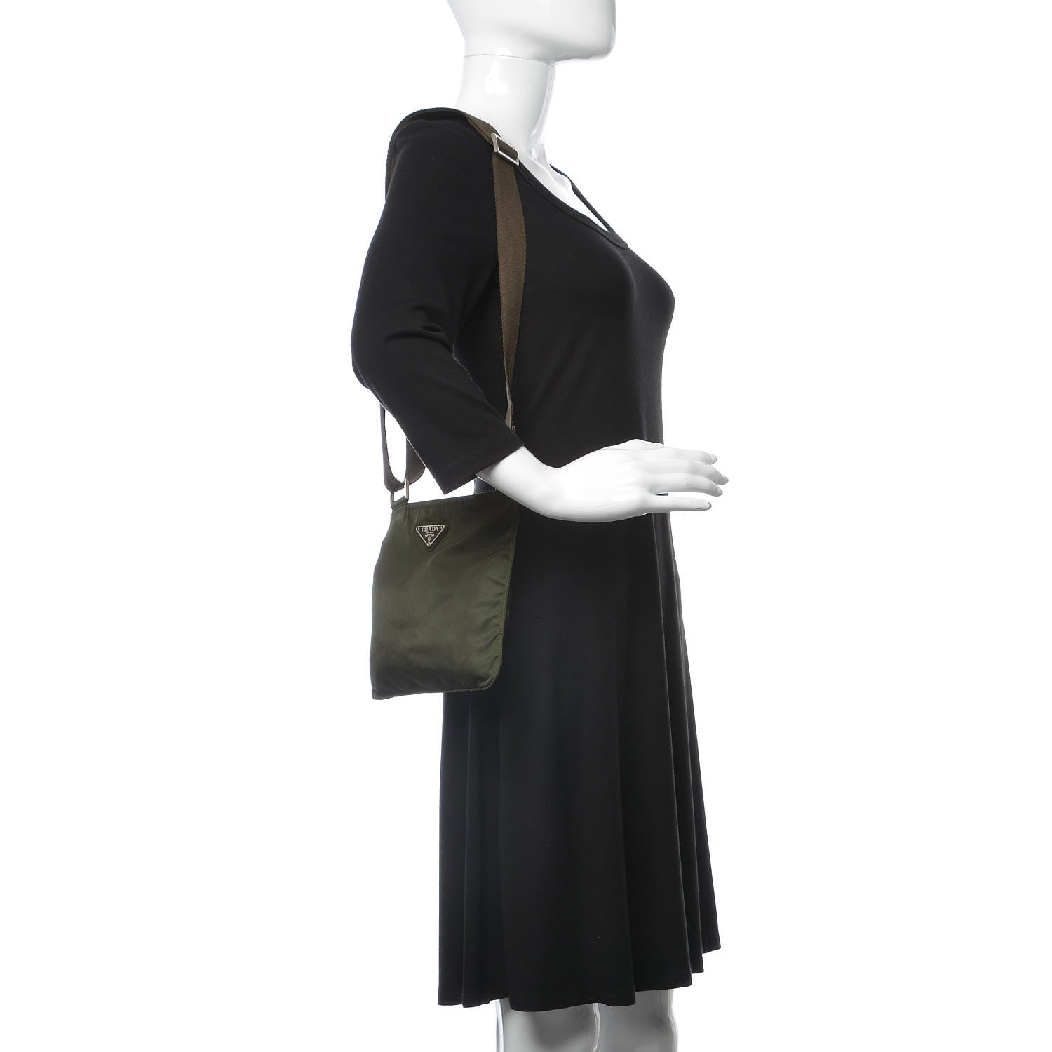 Prada Tessuto Nylon Small Flat Messenger Bag Mimetico 2 of 11