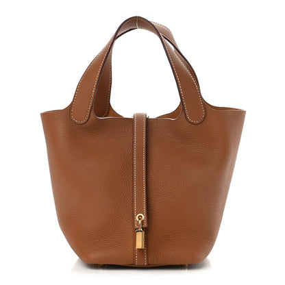 Hermes Taurillon Clemence Picotin Lock 18 PM Gold 1 of 11