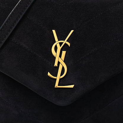 Saint Laurent Suede Toy Loulou Shoulder Bag Deep Marine 5 of 13