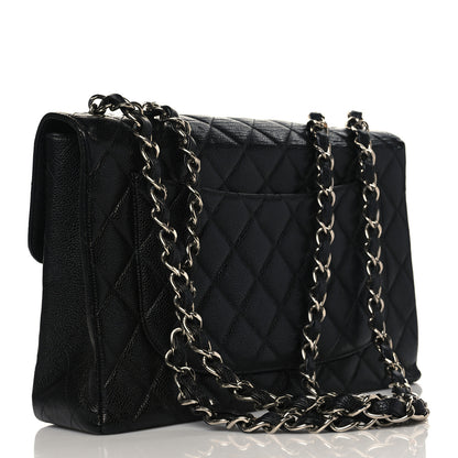 Chanel Caviar Quilted Jumbo Single Flap Black 3 of 10