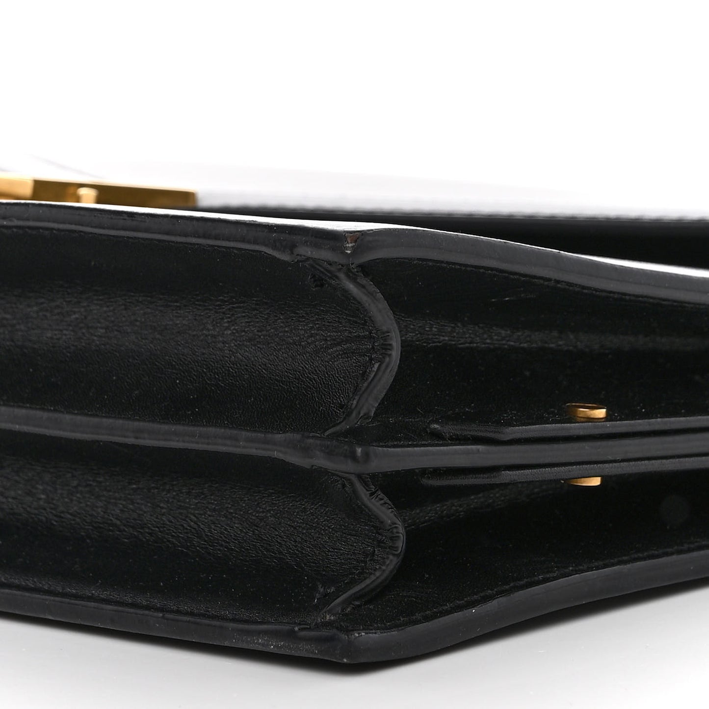 Smooth Calfskin Monogram Cassandra Clasp Bag Black Rouge Legion