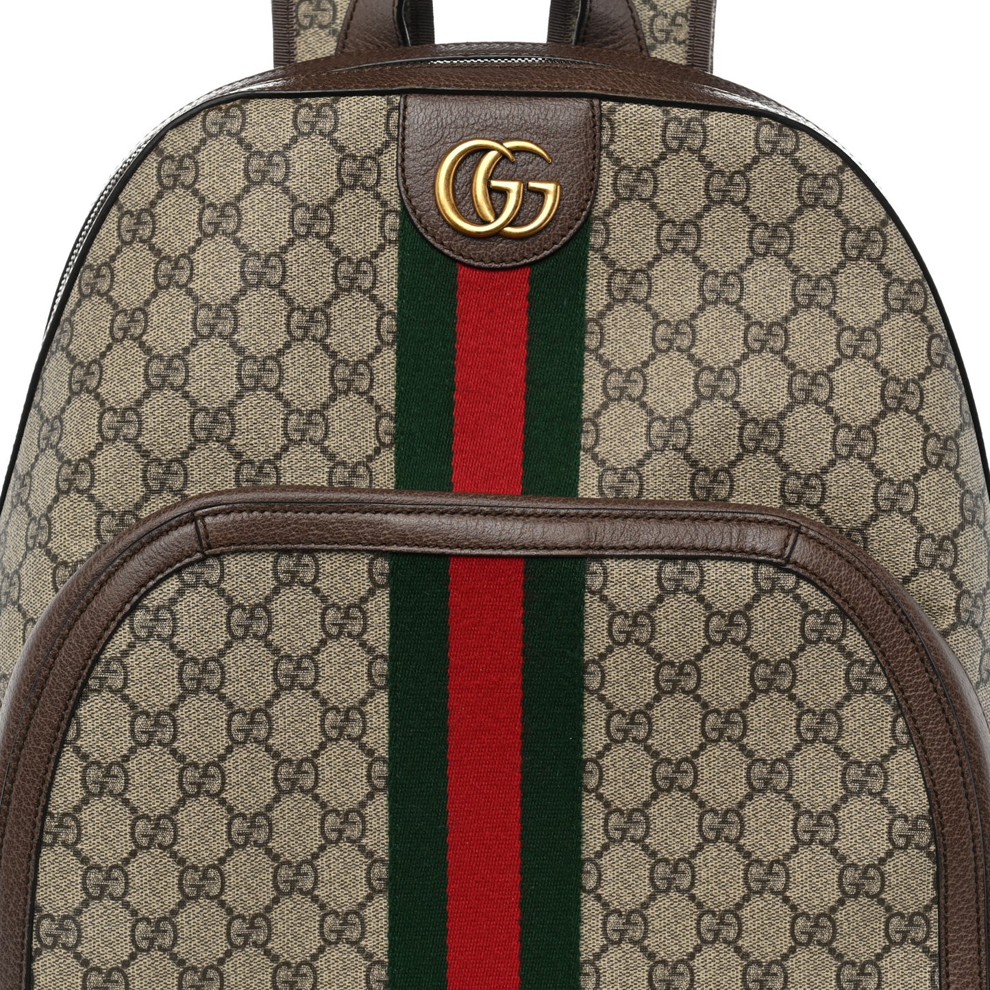 GG Supreme Monogram Medium Ophidia Day Backpack Brown