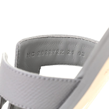 Hermes Epsom Oran Sandals 35 Bleu Glacier 7 of 8