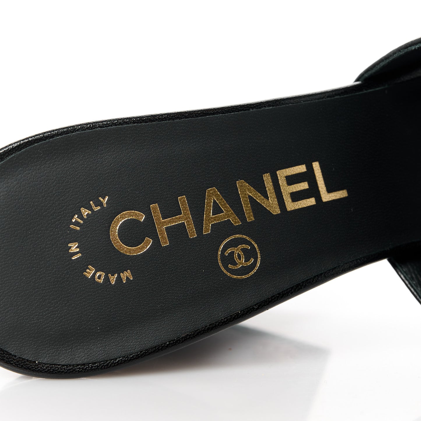 Shiny Goatskin Pearl Mule 39.5 Black