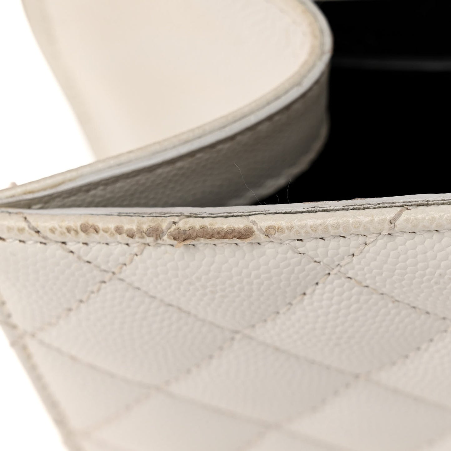 Grain De Poudre Textured Mixed Matelasse Medium Triquilt Monogram Satchel Blanc Vintage