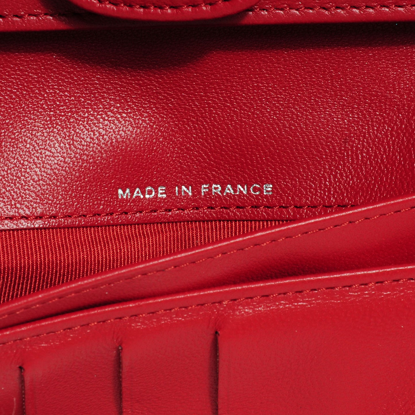 Lambskin Quilted Large Flap Wallet Red