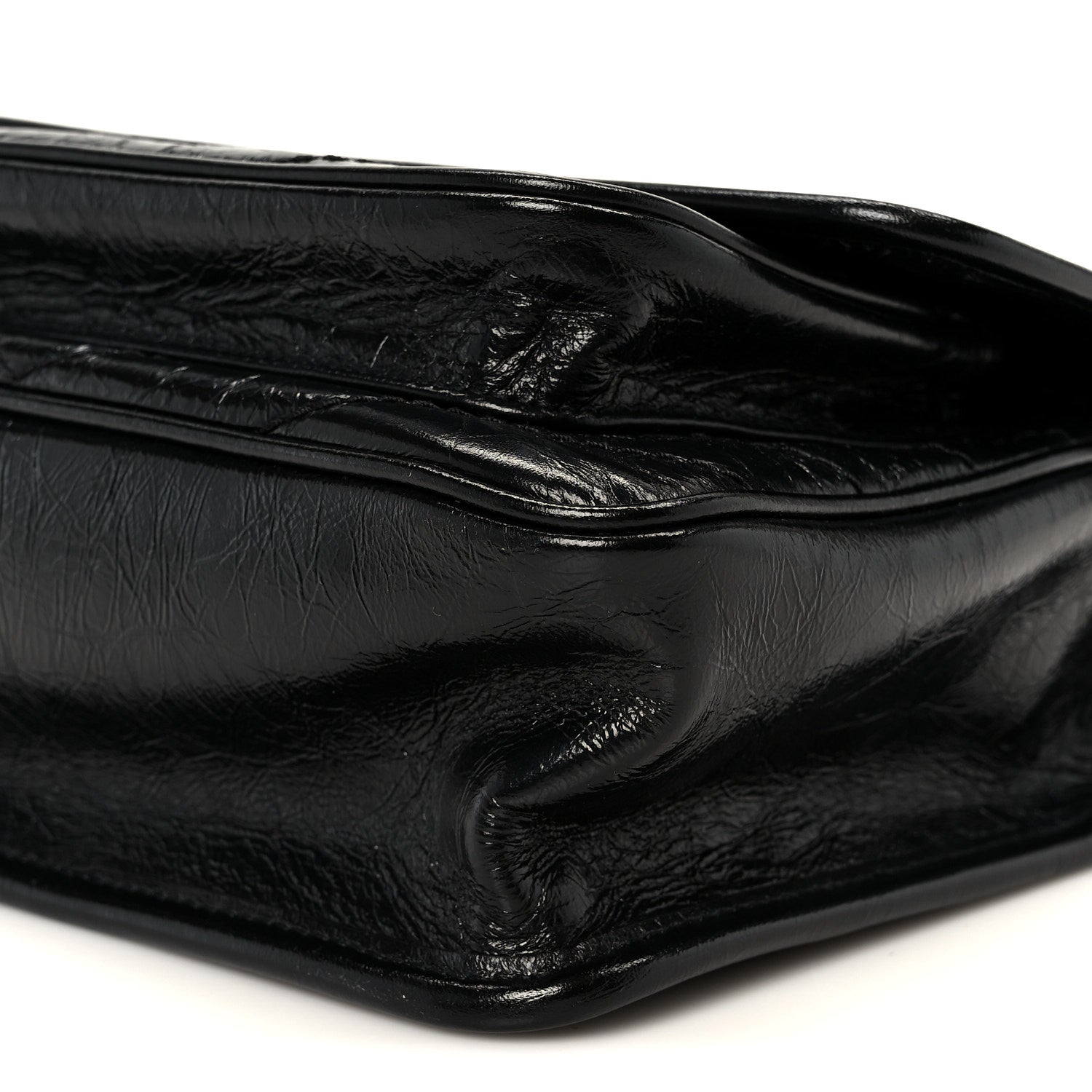 Saint Laurent Crinkled Calfskin Matelasse Monogram Baby Niki Chain Satchel Black 10 of 10