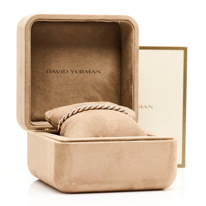 David Yurman 18K Rose Gold Diamond 5mm Sculpted Cable Flex Bracelet 4 of 4