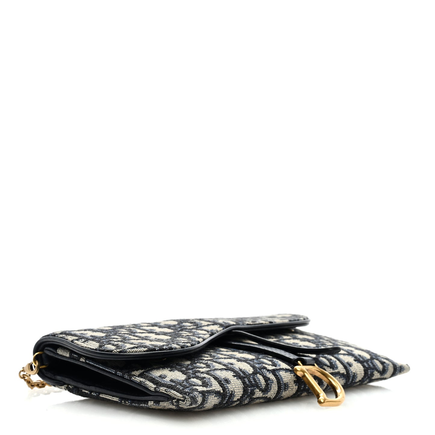 Oblique Saddle Chain Long Wallet Blue