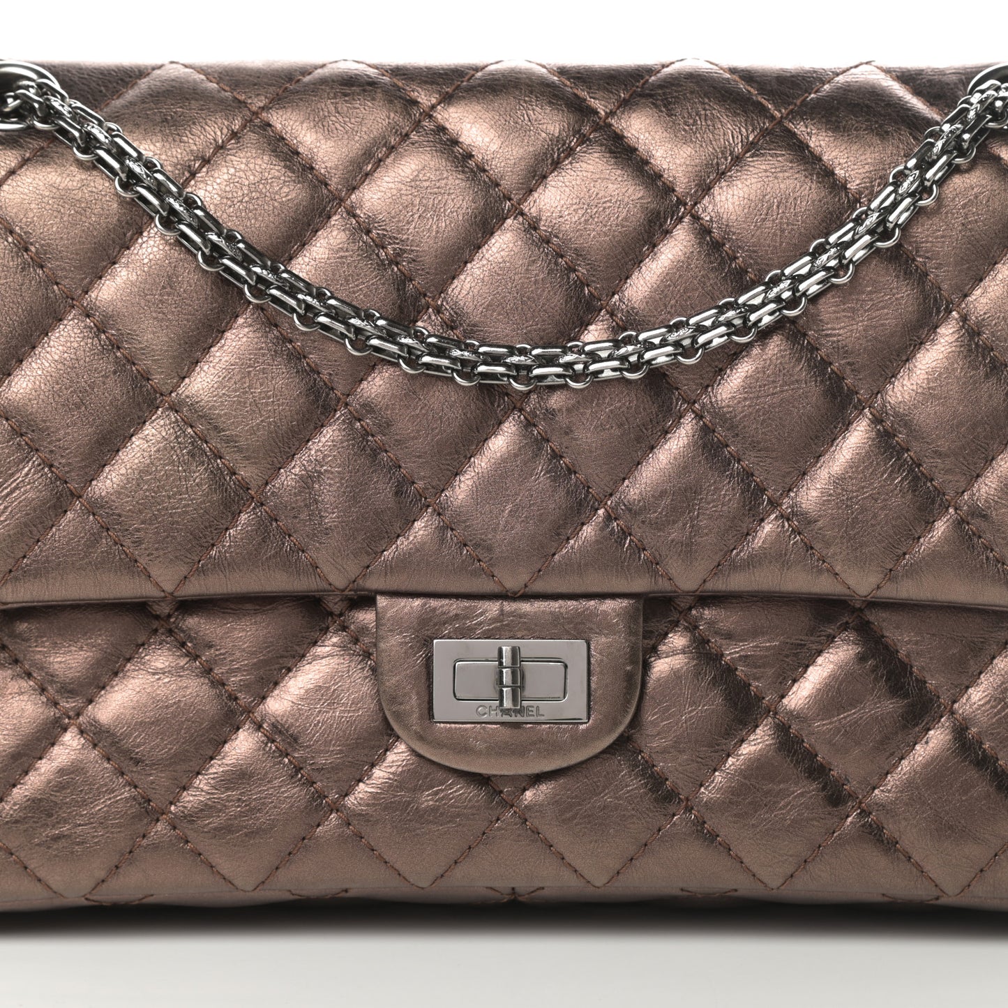 Metallic Aged Calfskin Quilted 2.55 Reissue 226 Flap Bronze