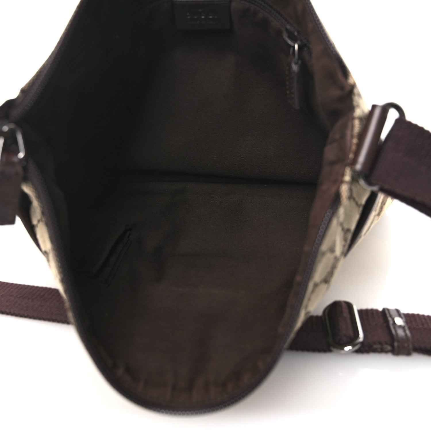 Gucci Monogram Calfskin Perforated Medium Flat Messenger Bag Dark Brown 5 of 17