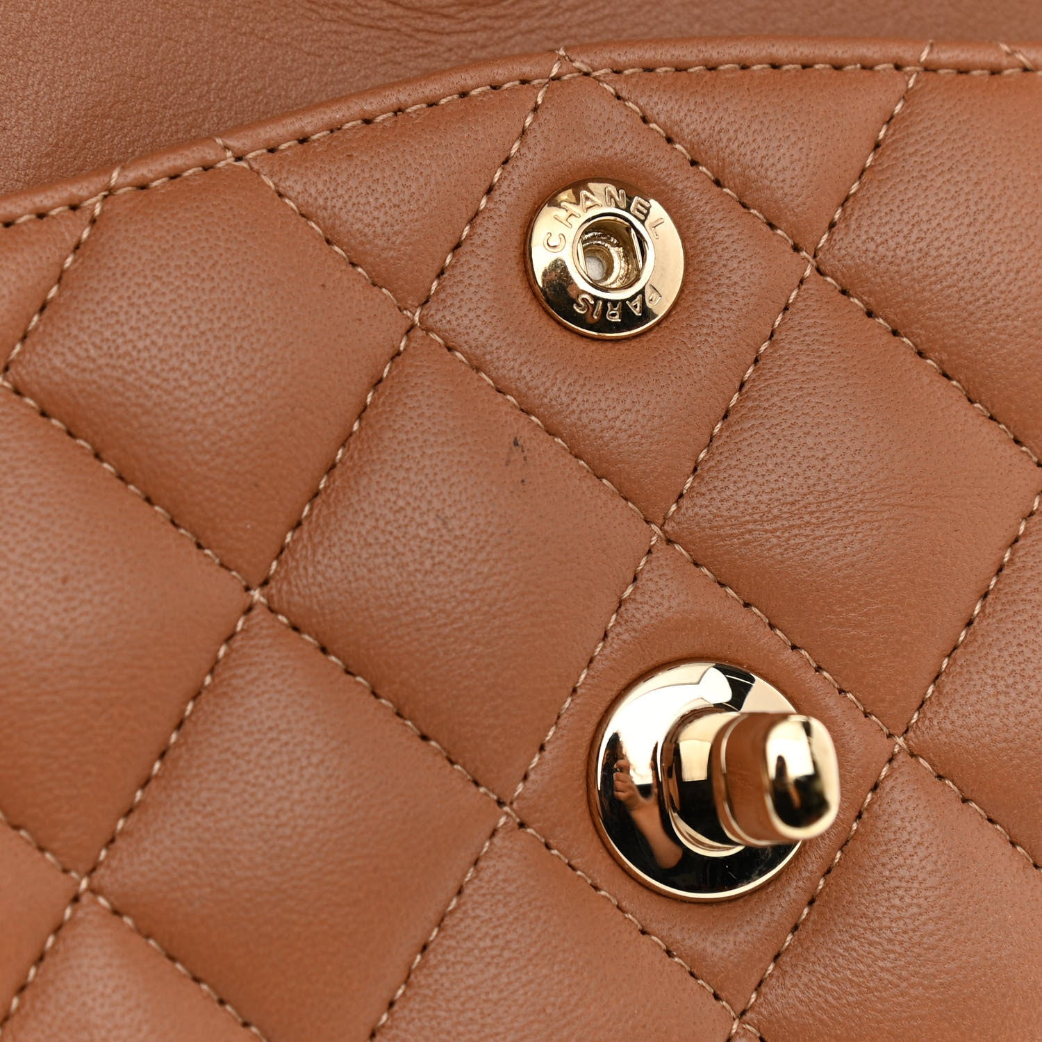 Chanel Lambskin Quilted Small Double Flap Brown 15 of 17