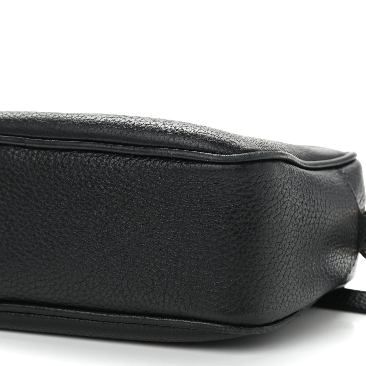 Pebbled Calfskin Small Soho Disco Bag Black