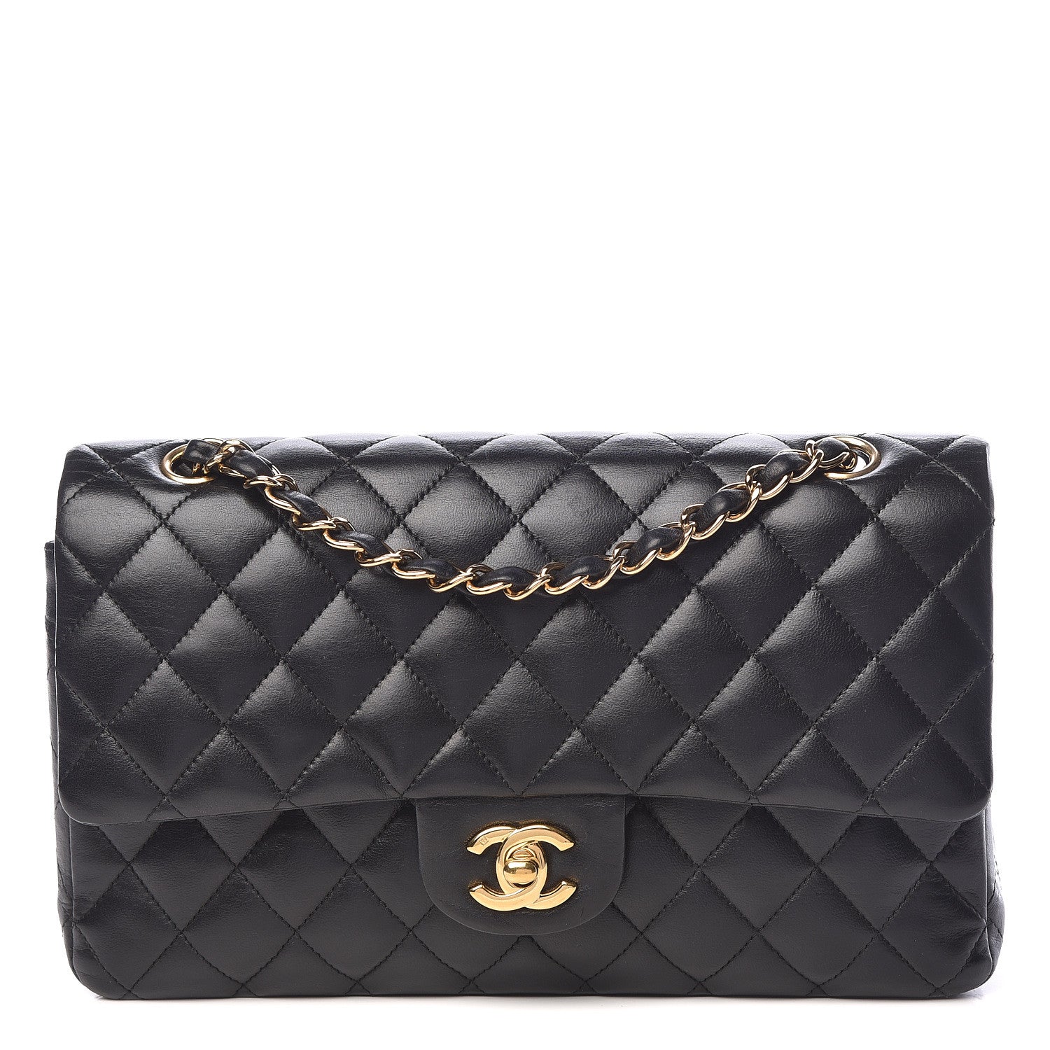 Chanel Lambskin Quilted Medium Double Flap Black 1 of 10