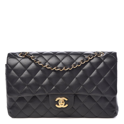 Chanel Lambskin Quilted Medium Double Flap Black 1 of 10