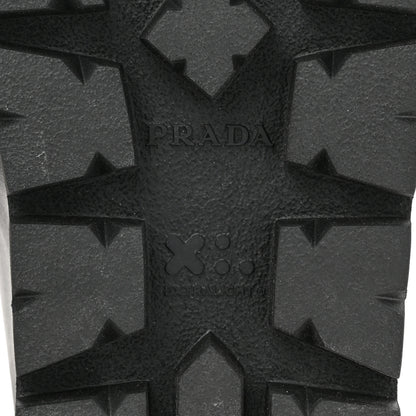 Prada City Calfskin Triangle Mens 20mm Flat Mules 12 Black 6 of 10