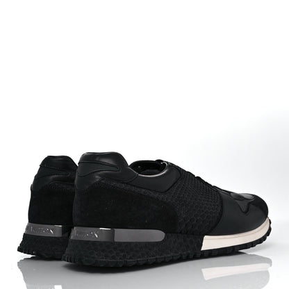 Louis Vuitton Calfskin Perforated Suede Mens Run Away Sneakers 9.5 Black 4 of 8