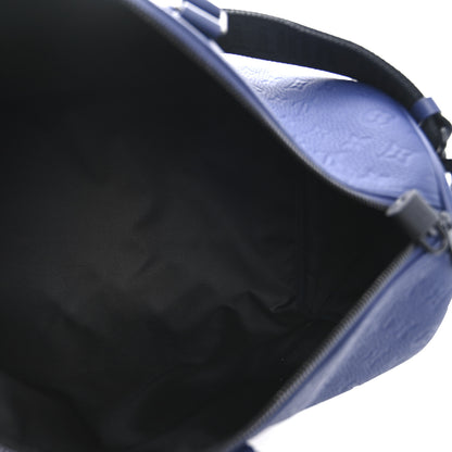 Louis Vuitton Embossed Calfskin Monogram Shadow Keepall Bandouliere 50 Navy Blue 5 of 8