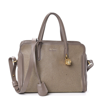 Alexander McQueen Calfskin Small Studded Padlock Zip Around Tote Taupe 1 of 10