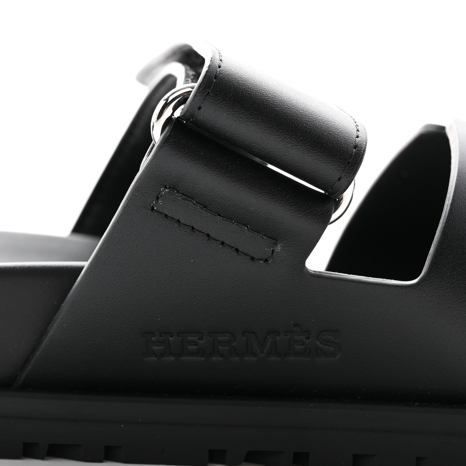 Hermes Calfskin Womens Chypre Sandals 38 Black 8 of 12
