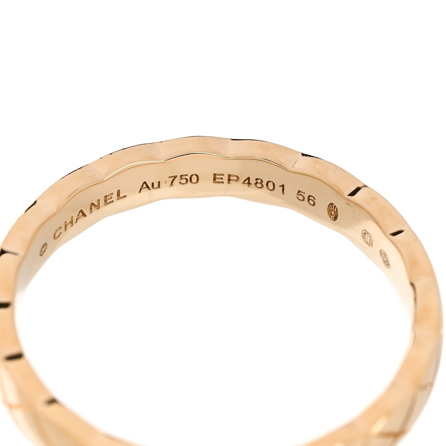 Chanel 18K Yellow Gold Mini Coco Crush Ring 56 7.5 4 of 5