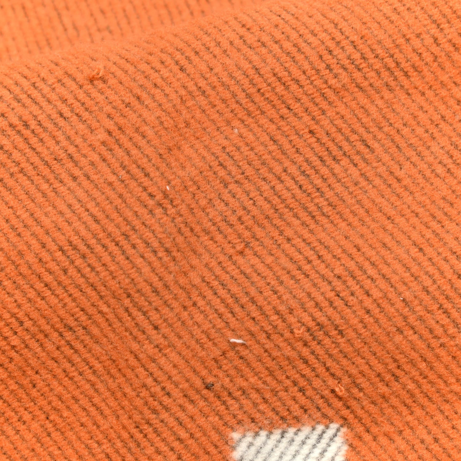Hermes Wool Cashmere Signature Classic Avalon Blanket Ecru Potiron 5 of 6