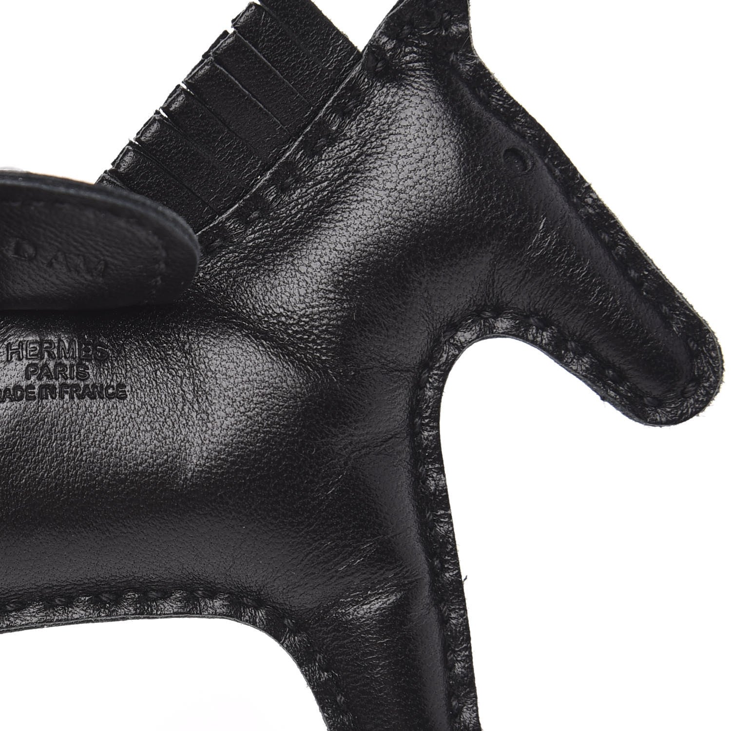 Hermes Milo Lambskin Grigri Rodeo Horse Bag Charm PM So Black 3 of 3