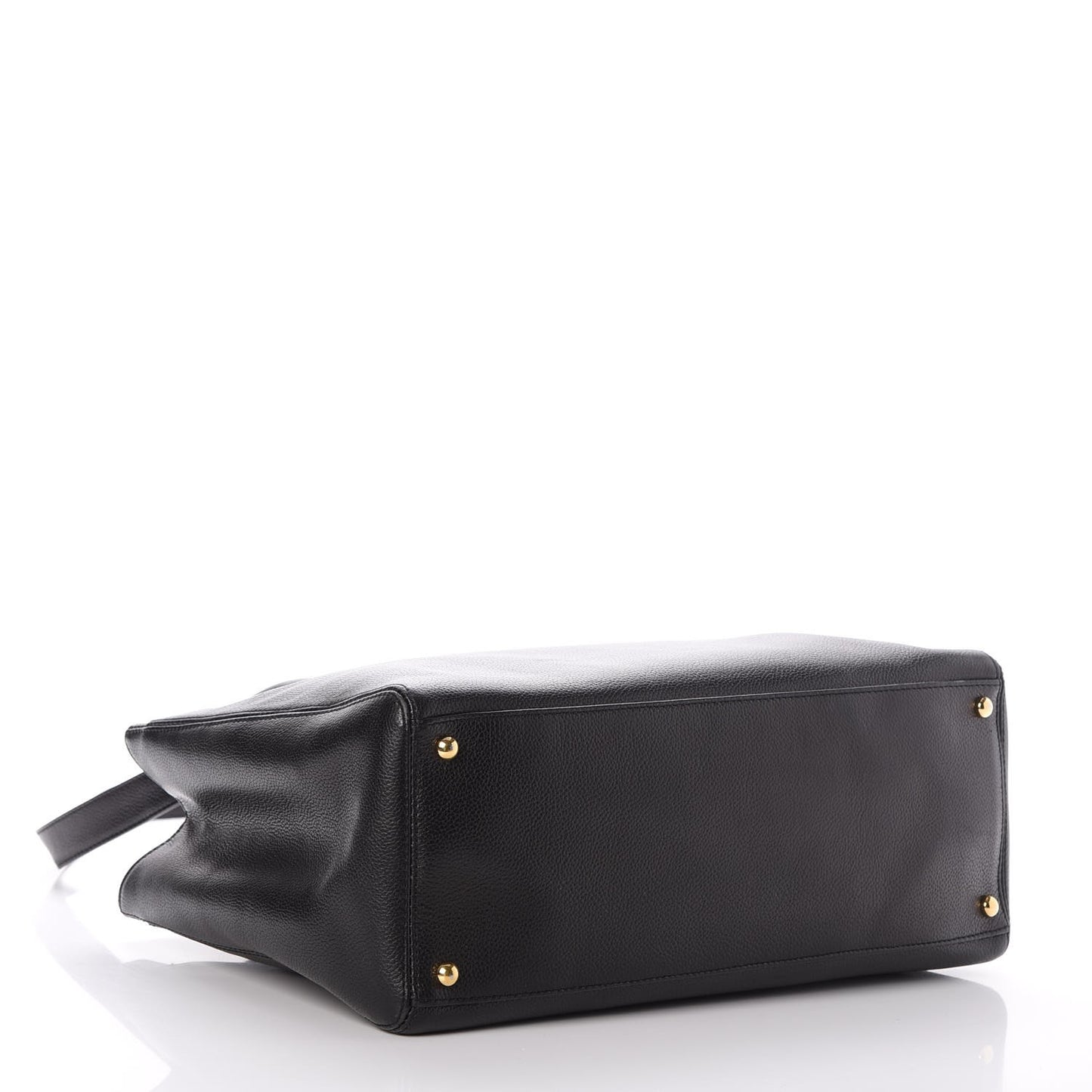 Calfskin Cerf Executive Shopper Tote Black