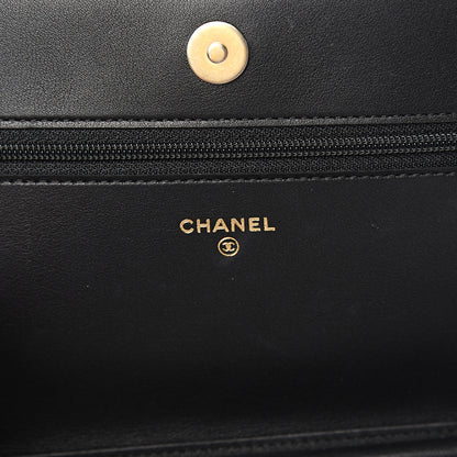 Chanel Caviar Quilted Boy Wallet On Chain WOC Black 5 of 11