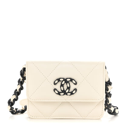Chanel Caviar Quilted My Everything Belt Flap Card Holder White 1 of 11